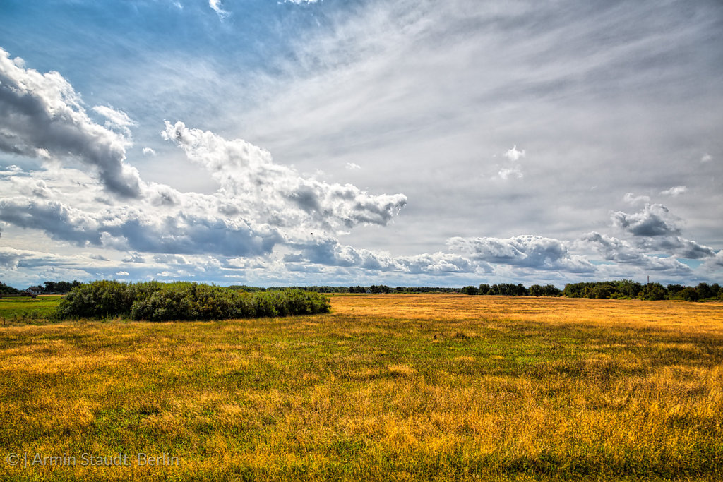 HDR shot of Hiddensee heath with cloudscape