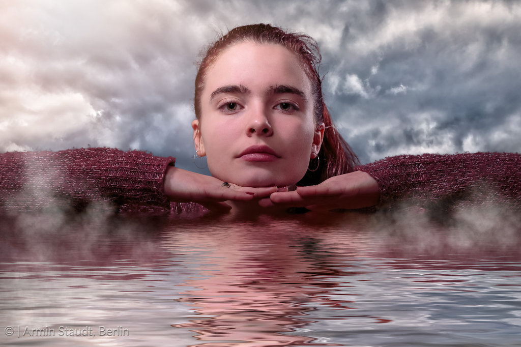 save the water, portrait of a young woman