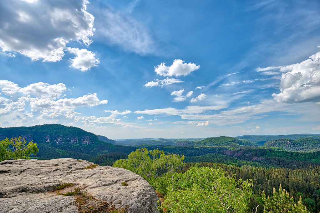 HDR Panorama of rocks in the Saxon Switzerland Reserve
